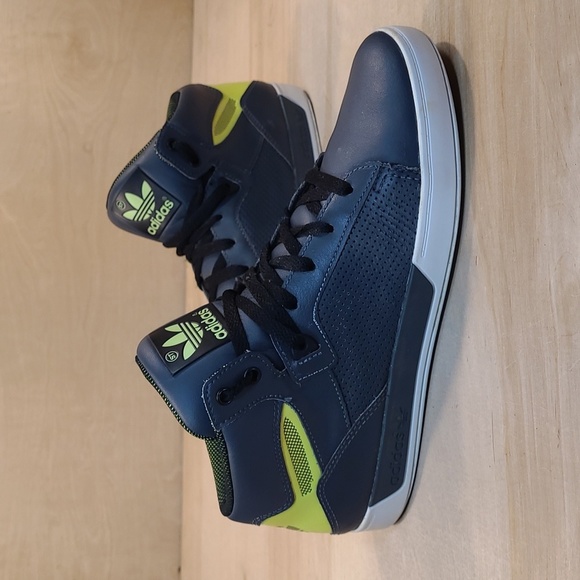 Adidas Mens Grey/Yellow High Top Sneakers - Picture 7 of 10